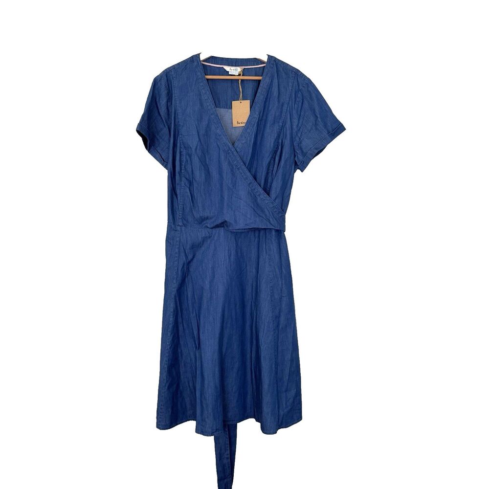Boden Womens Denim Dress Button Down Flare Skirt Size 18 Long NWT Summer Casual - Picture 2 of 9